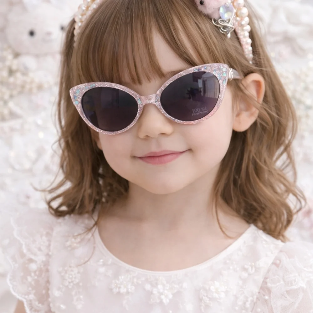Kids Sparkle Pink Sunglasses with Pearl Charm